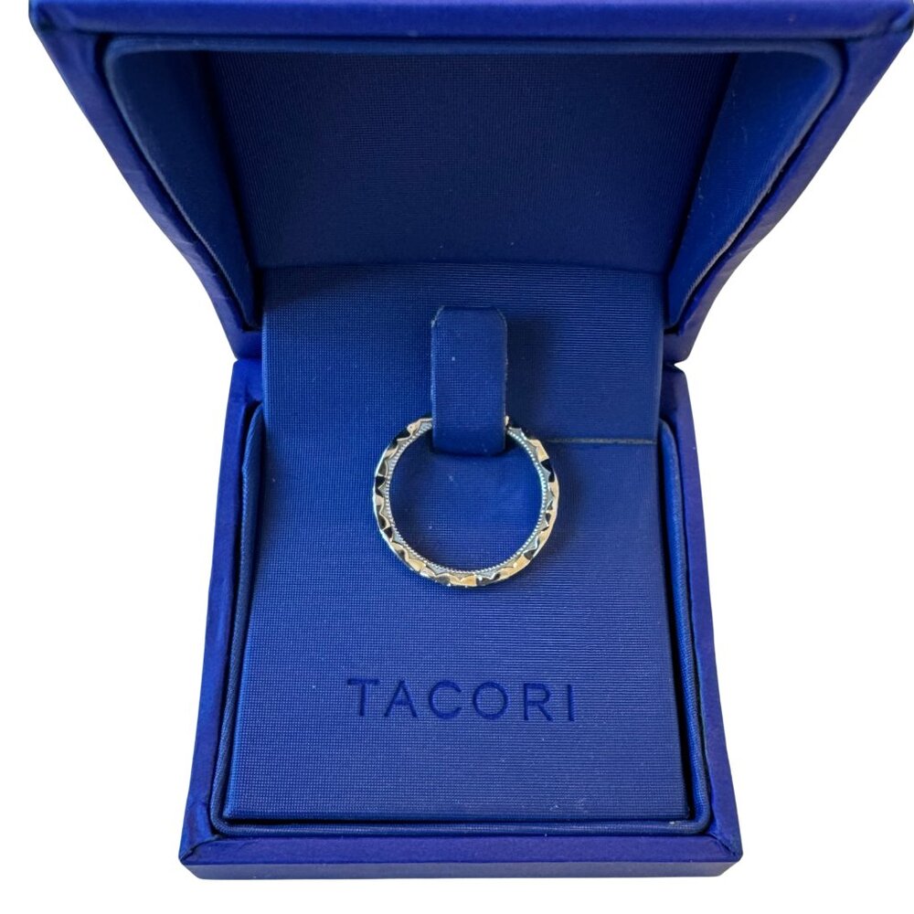 Tacori Platinum Sculpted Crescent Marquise Design Diamond Wedding Band - Picture 3 of 4